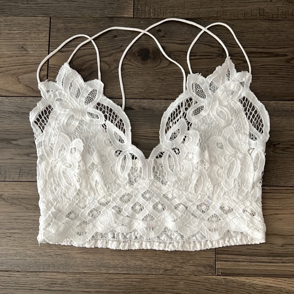 Free People White Lace Bralette